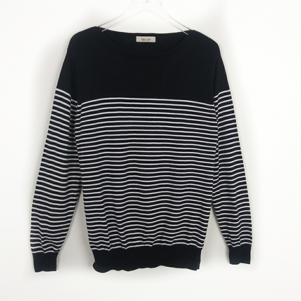 Zara mens sports classic pullover knit sweater med